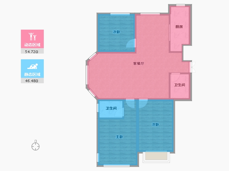 河北省-沧州市-御河新城-91.40-户型库-动静分区