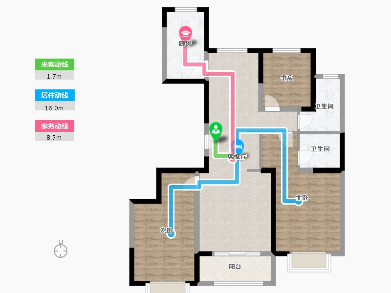 山东省-菏泽市-城投光明里-98.66-户型库-动静线