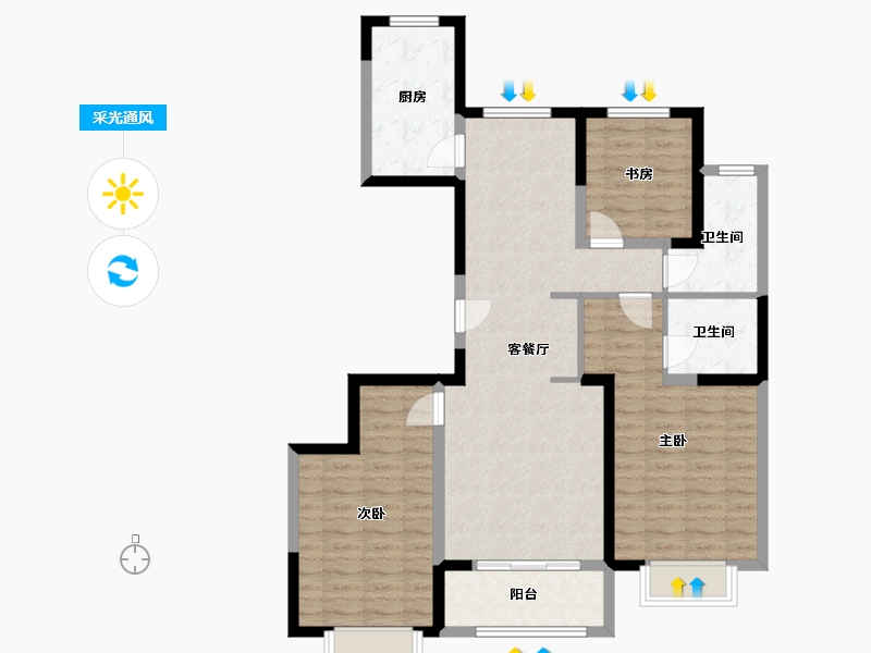 山东省-菏泽市-城投光明里-98.66-户型库-采光通风