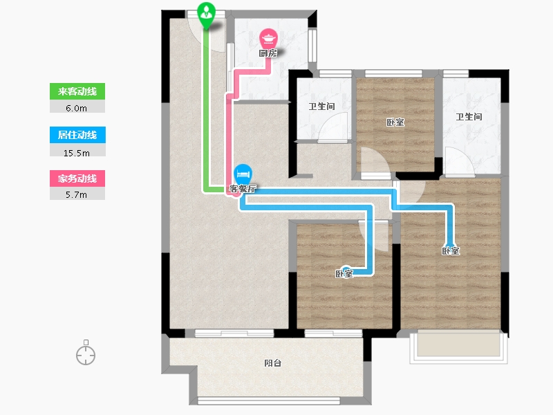 河南省-驻马店市-金科君悦公馆-96.81-户型库-动静线