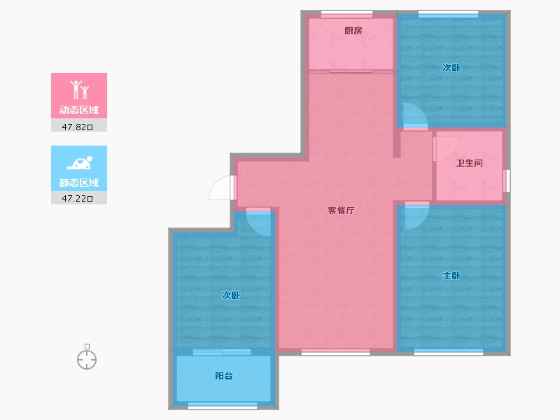 河北省-沧州市-明珠2号院-84.86-户型库-动静分区