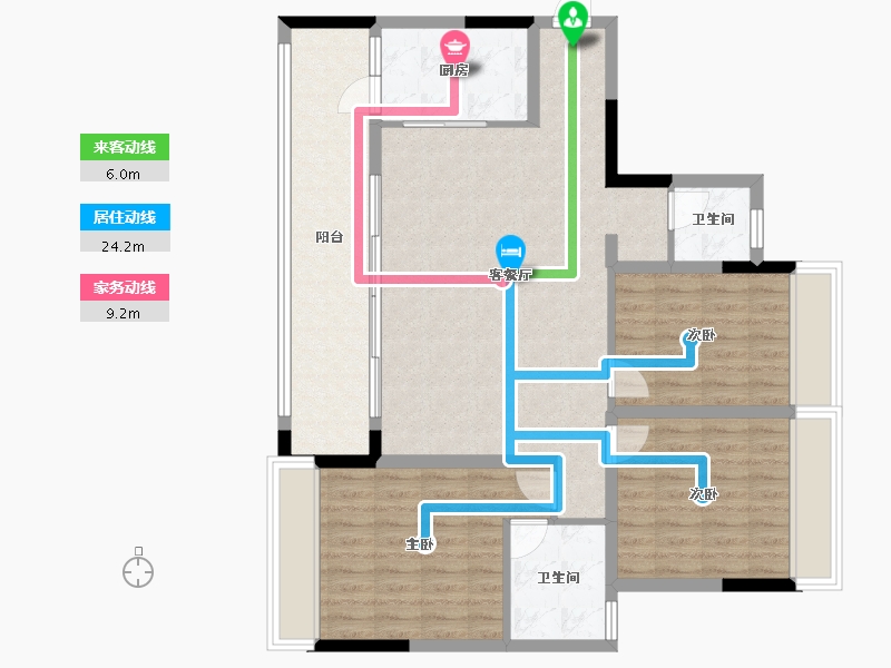 四川省-巴中市-凯邦名门二期-105.33-户型库-动静线