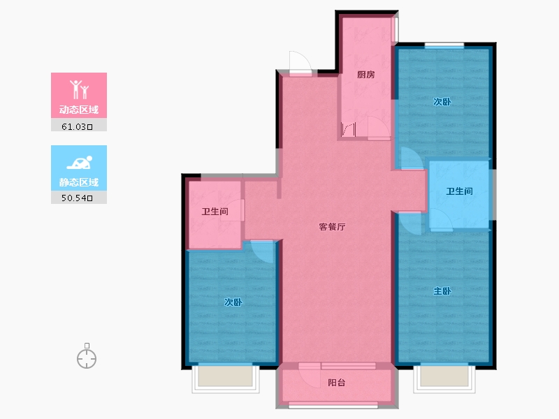 辽宁省-抚顺市-澳海御景苑-100.00-户型库-动静分区