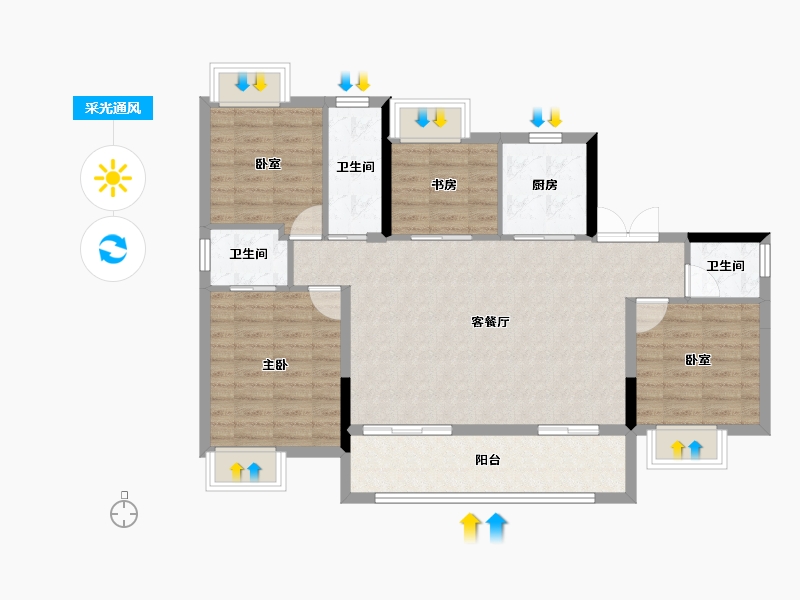 江西省-九江市-凤凰·状元府-95.19-户型库-采光通风