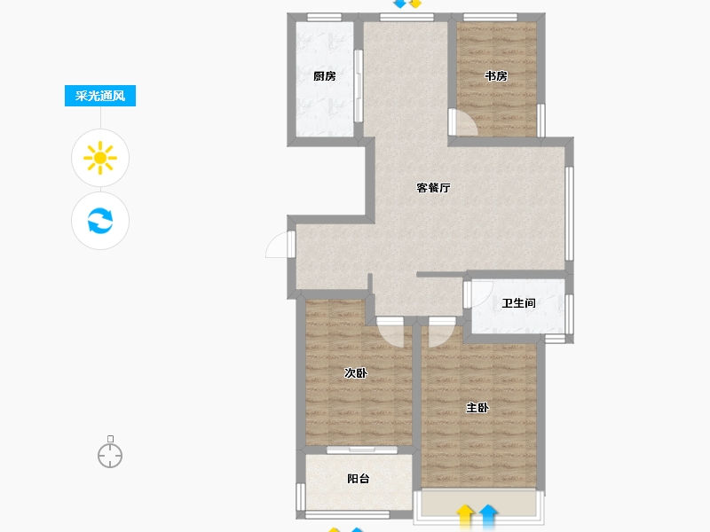 山东省-威海市-城投春和里-89.45-户型库-采光通风