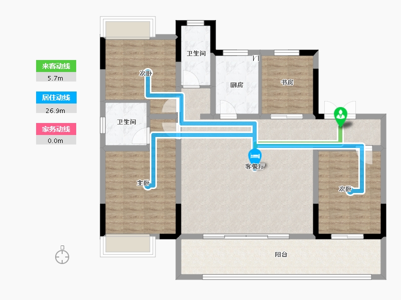 安徽省-阜阳市-帝景绿岸阳光-112.00-户型库-动静线