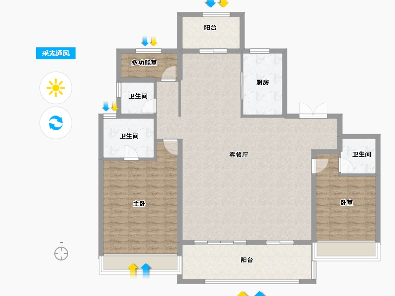 河南省-周口市-昌建·外滩壹号-135.20-户型库-采光通风