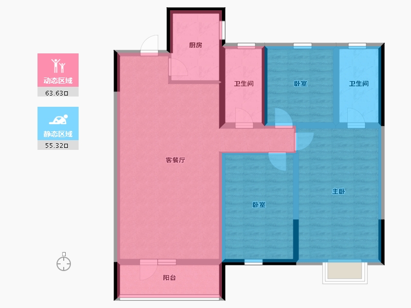 辽宁省-辽阳市-金首府-106.30-户型库-动静分区