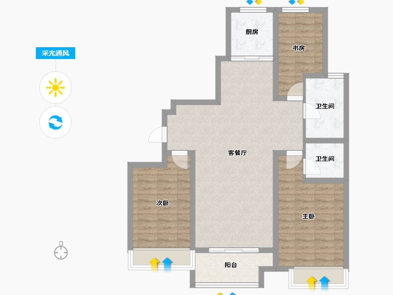 山东省-威海市-城投春和里-94.51-户型库-采光通风