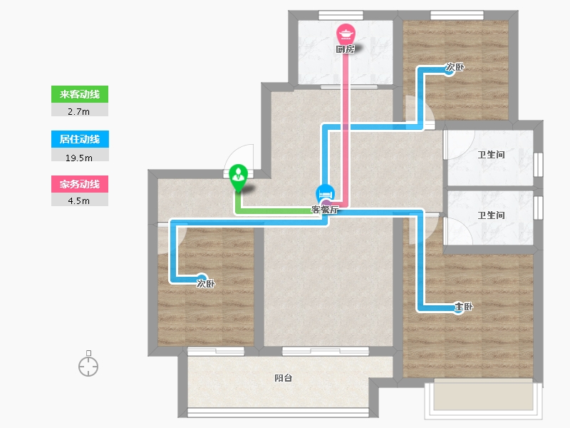 河北省-沧州市-宏宇海棠湾-75.95-户型库-动静线