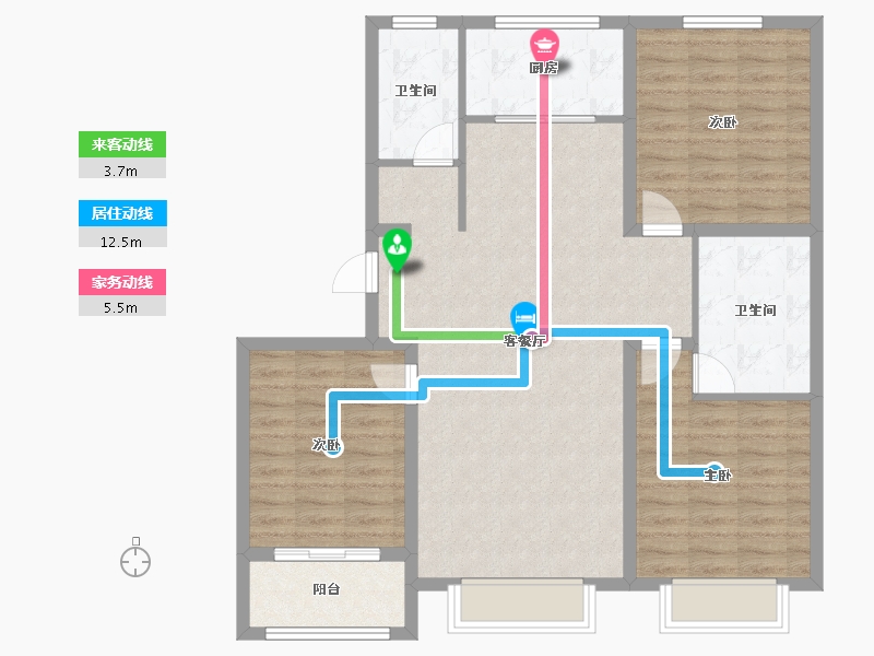 河北省-沧州市-古驿家园-100.96-户型库-动静线