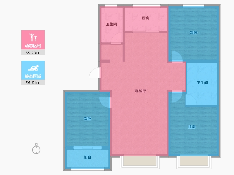 河北省-沧州市-古驿家园-100.96-户型库-动静分区