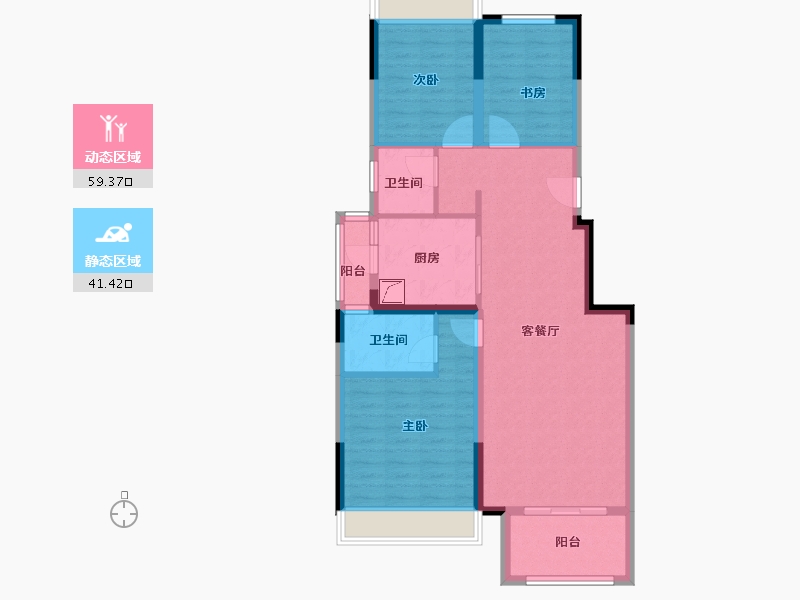 陕西省-铜川市-中梁壹号院-90.00-户型库-动静分区