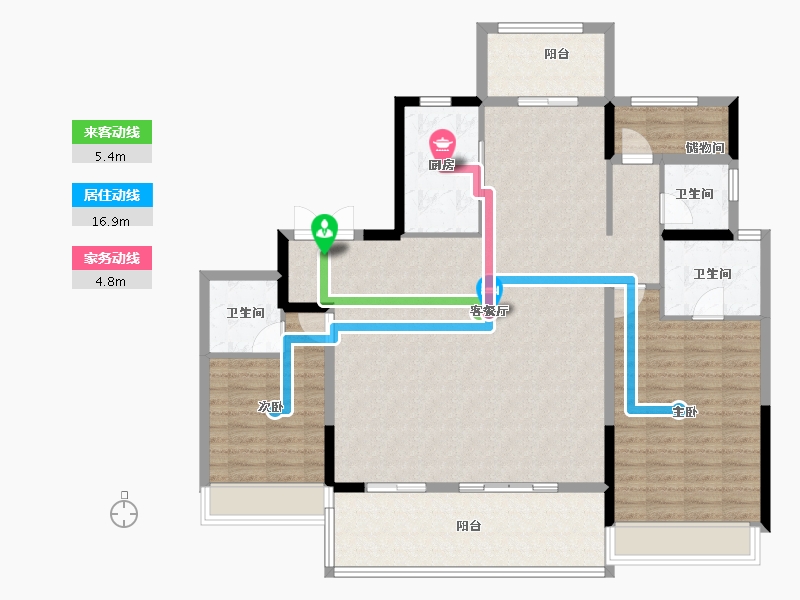 河南省-周口市-昌建·外滩壹号-131.69-户型库-动静线