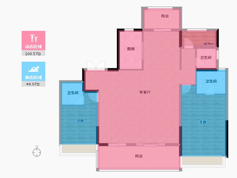 河南省-周口市-昌建·外滩壹号-131.69-户型库-动静分区