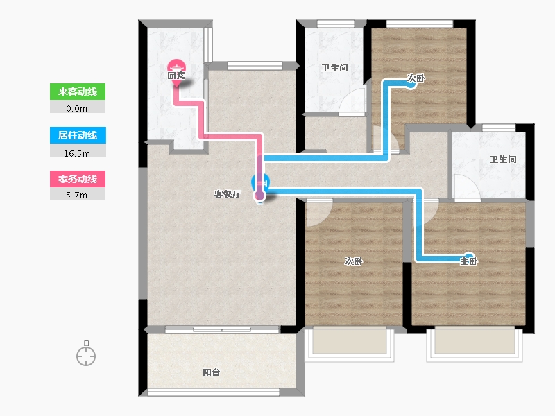 河南省-焦作市-焦作世合万达·玺悦苑-95.20-户型库-动静线