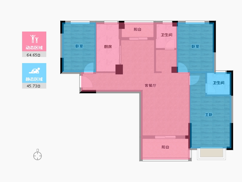 湖北省-黄冈市-锦世纪佳园-99.11-户型库-动静分区