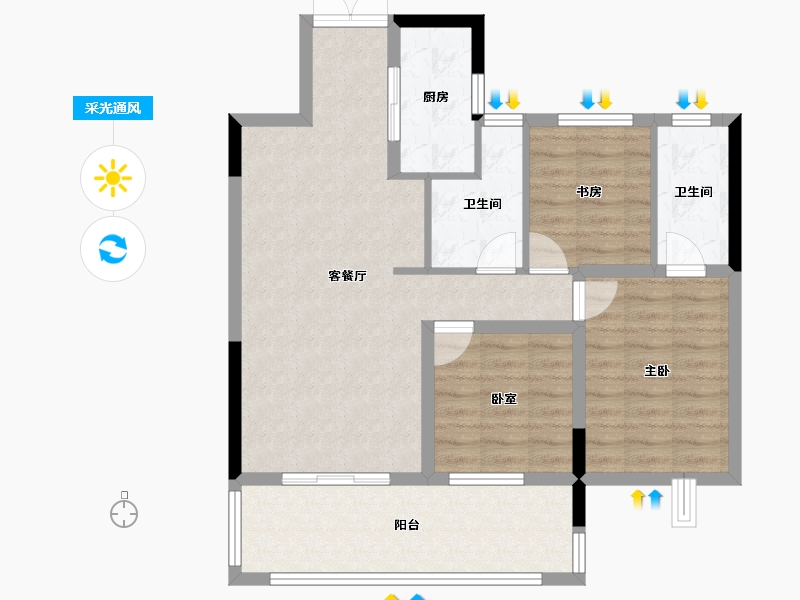 江西省-九江市-凤凰·状元府-83.65-户型库-采光通风