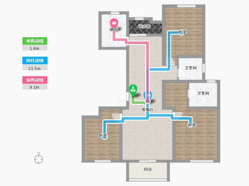 河北省-承德市-庄普新城-113.43-户型库-动静线