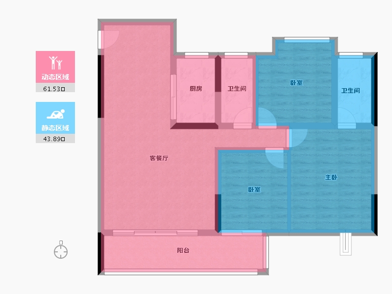 江西省-九江市-德安碧桂园-94.40-户型库-动静分区