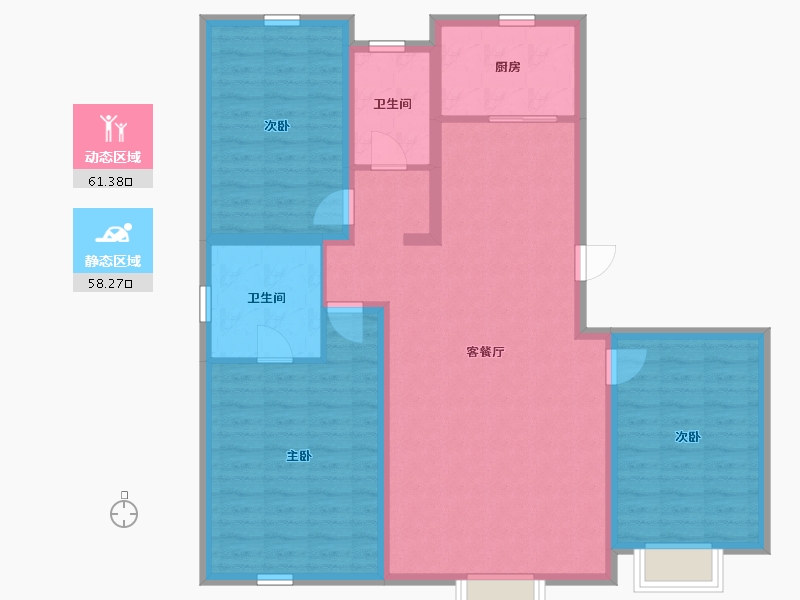 内蒙古自治区-呼和浩特市-中南璞樾府-108.00-户型库-动静分区