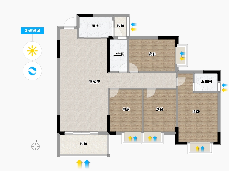 广西壮族自治区-玉林市-尚城雅居-118.29-户型库-采光通风