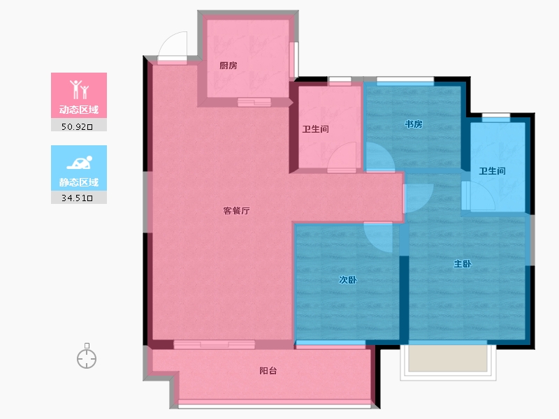 江西省-赣州市-润达国际环球港-76.04-户型库-动静分区