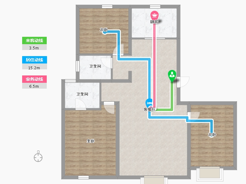 内蒙古自治区-呼和浩特市-中南璞樾府-108.00-户型库-动静线