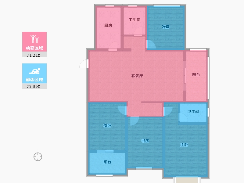 山东省-聊城市-精诚中央华府-132.00-户型库-动静分区