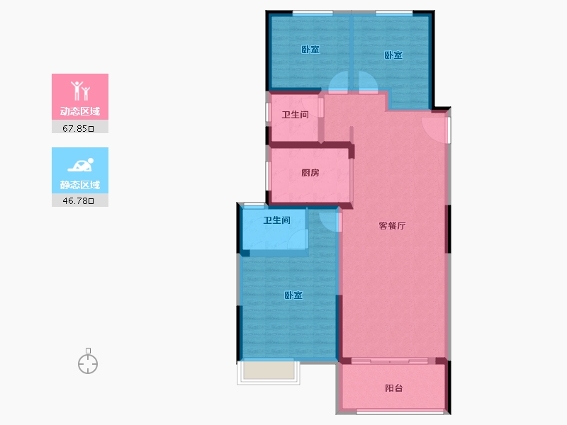 河南省-驻马店市-金科君悦公馆-103.36-户型库-动静分区