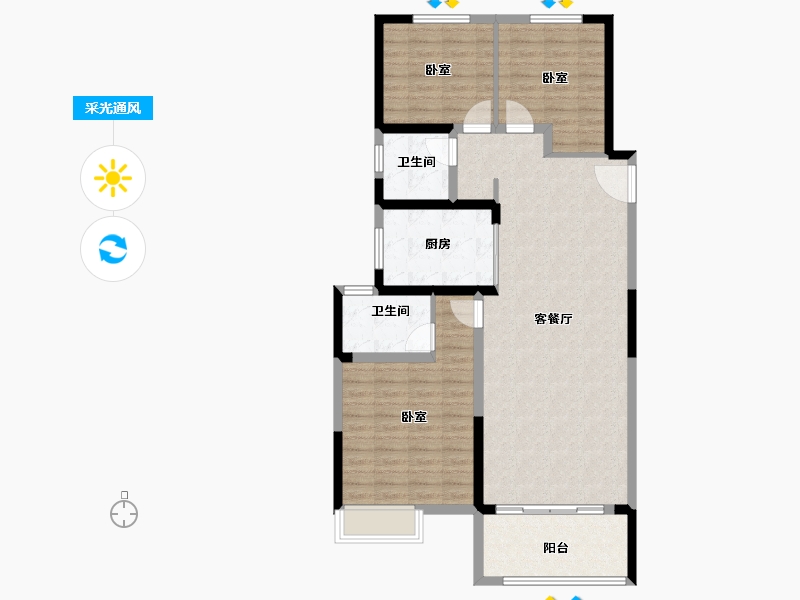 河南省-驻马店市-金科君悦公馆-103.36-户型库-采光通风