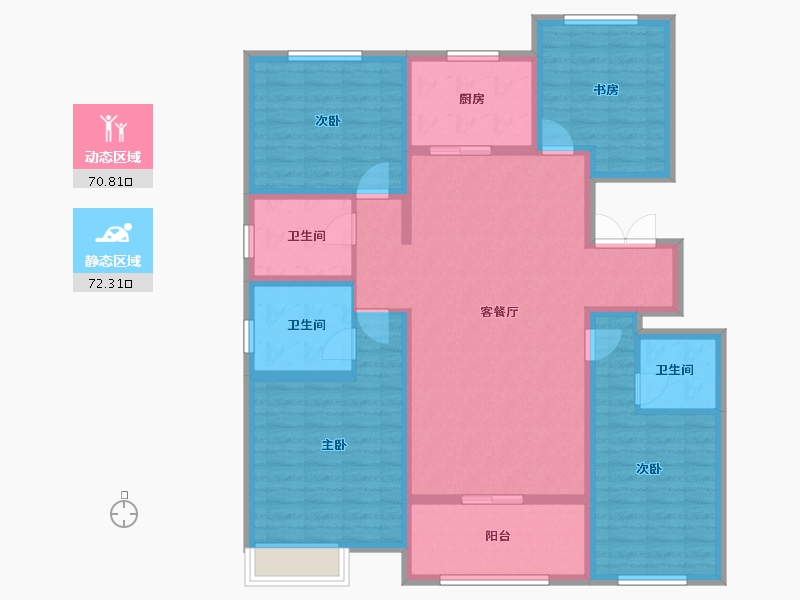 山东省-聊城市-精诚中央华府-128.00-户型库-动静分区