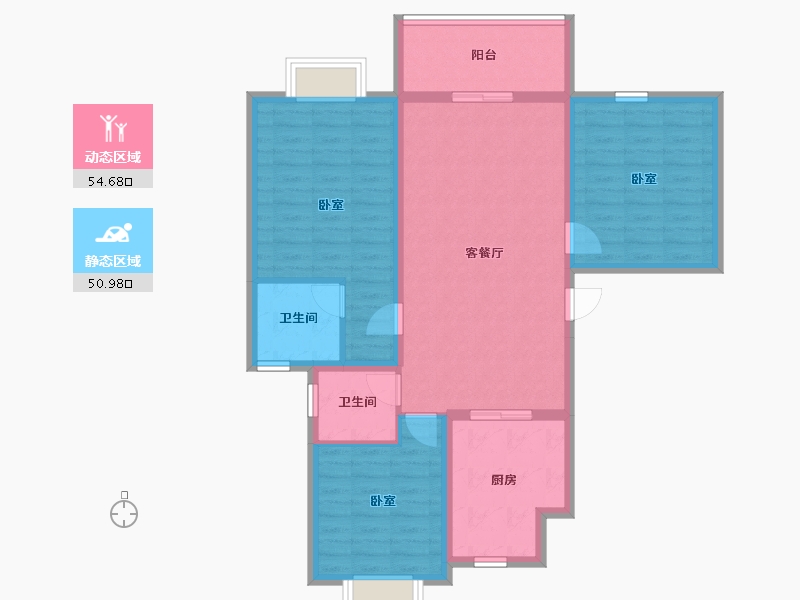 陕西省-安康市-国江源新都-94.76-户型库-动静分区