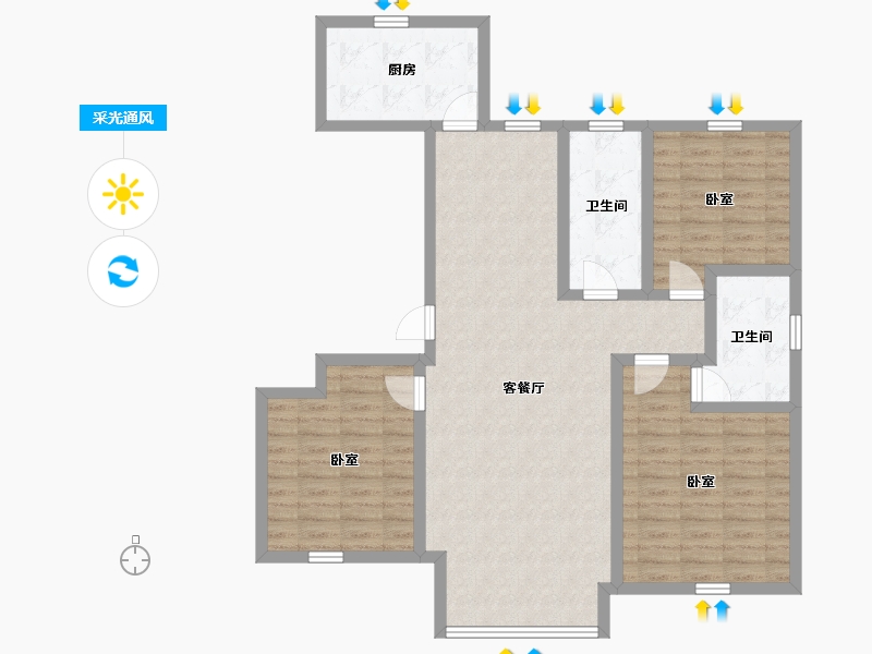 河北省-承德市-庄普新城-103.33-户型库-采光通风