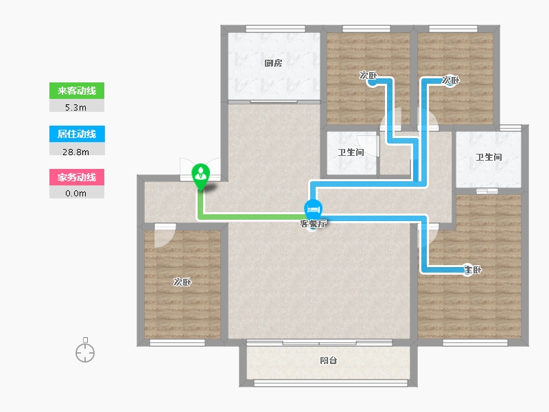 河北省-沧州市-明珠2号院-136.41-户型库-动静线