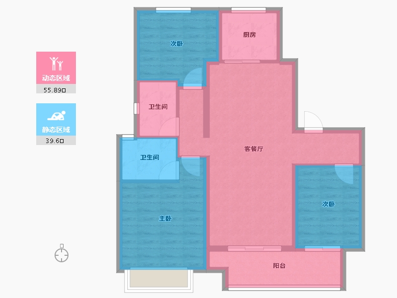 河北省-沧州市-宏宇海棠湾-85.37-户型库-动静分区