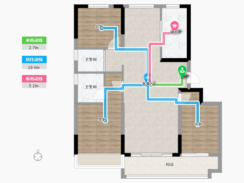 河北省-沧州市-沧州碧桂园凤凰城-91.97-户型库-动静线