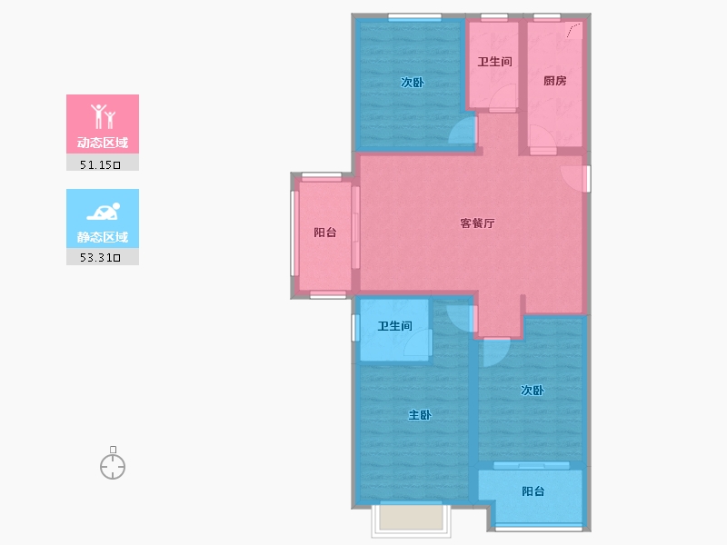 河南省-郑州市-泰山誉景-99.00-户型库-动静分区