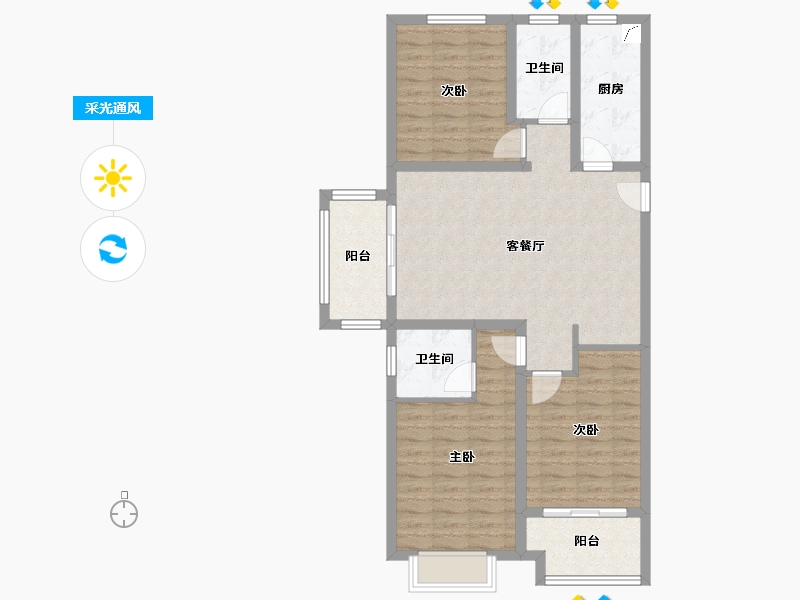 河南省-郑州市-泰山誉景-99.00-户型库-采光通风