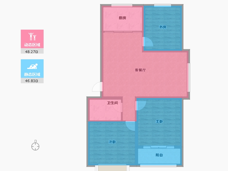 河北省-沧州市-古驿家园-85.77-户型库-动静分区