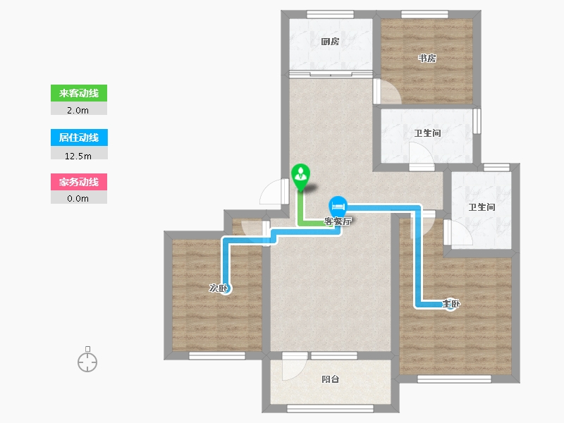 山东省-威海市-威高新城信和苑-83.91-户型库-动静线