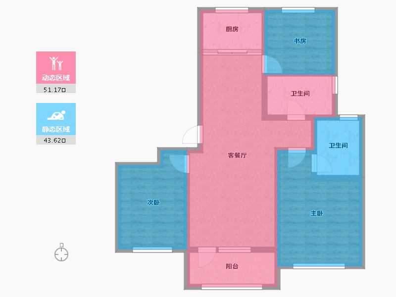 山东省-威海市-威高新城信和苑-83.91-户型库-动静分区