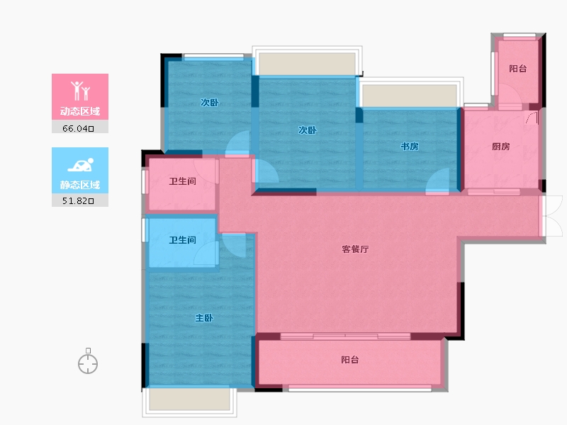 四川省-巴中市-凯邦名门二期-105.30-户型库-动静分区