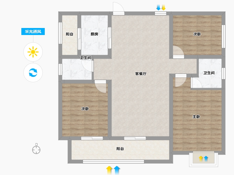 湖南省-常德市-金嘉桂花城-99.04-户型库-采光通风