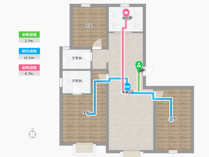 内蒙古自治区-呼和浩特市-中南璞樾府-94.40-户型库-动静线