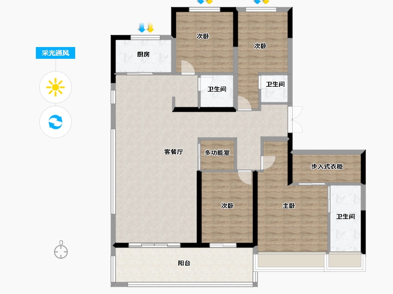 河南省-周口市-昌建·外滩壹号-144.40-户型库-采光通风