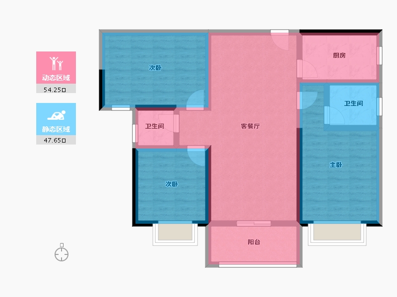 湖南省-永州市-永城·福江苑-90.31-户型库-动静分区