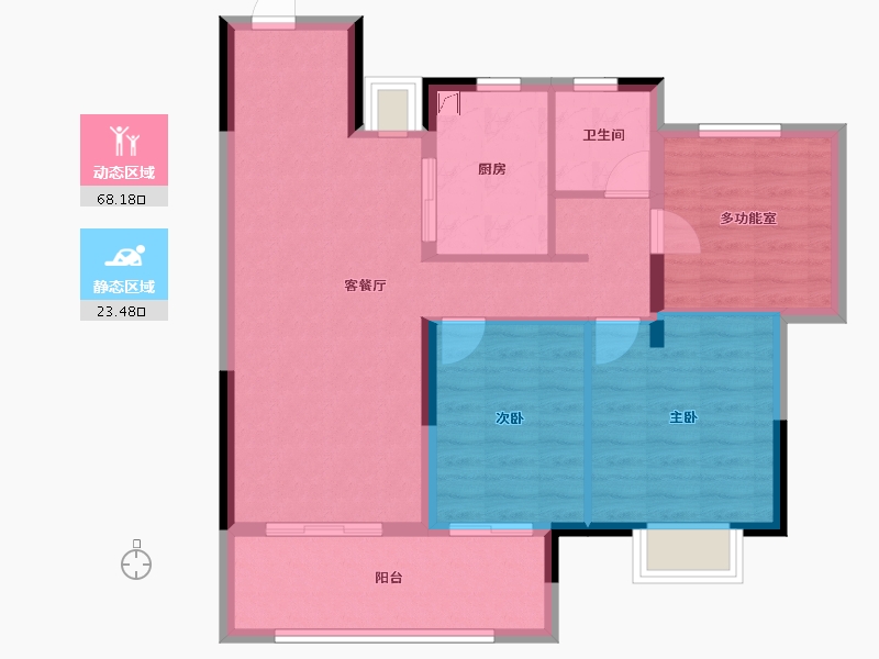 安徽省-阜阳市-新城云昱东方-82.40-户型库-动静分区