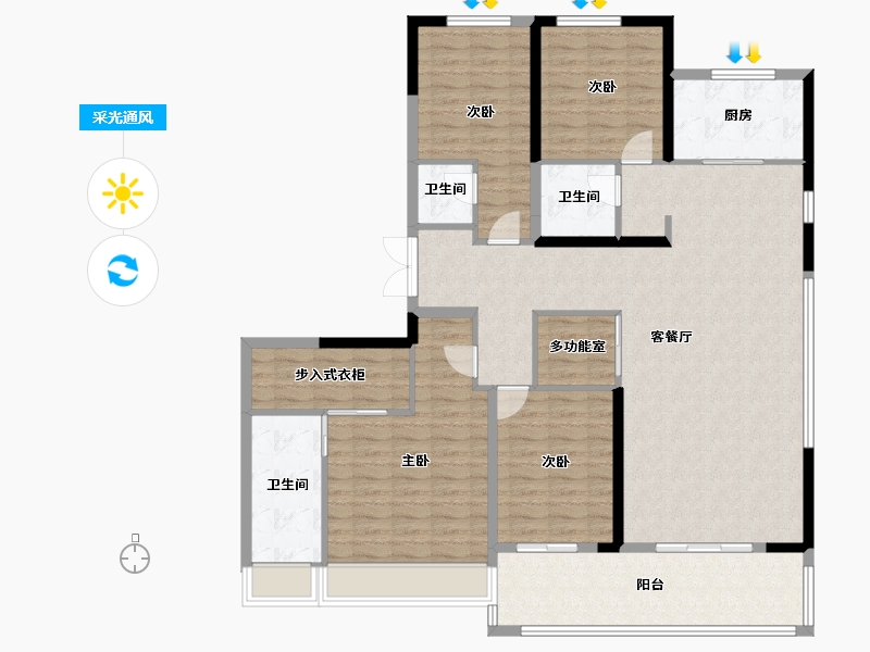 河南省-周口市-昌建·外滩壹号-147.50-户型库-采光通风