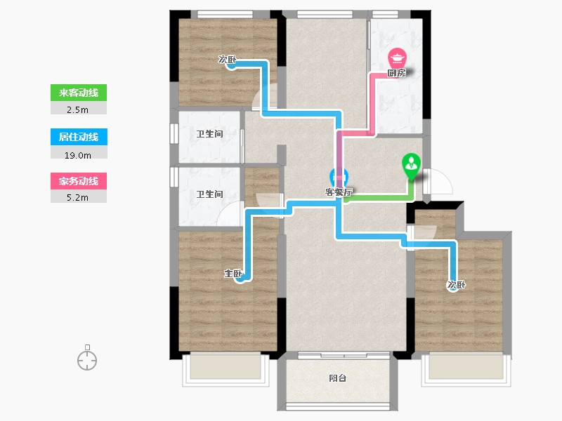 河北省-石家庄市-沧州碧桂园江山樾-86.03-户型库-动静线